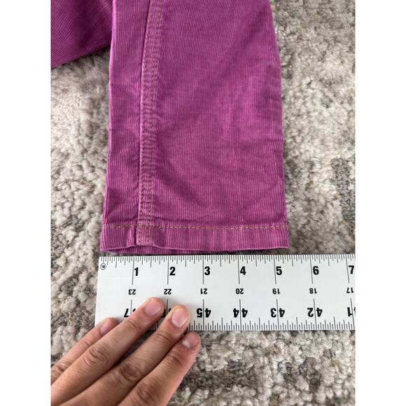 New Free People Sz 27 Corduroy Jean Purple Hot Rose Button Zip Straight Leg Pant - Picture 7 of 12